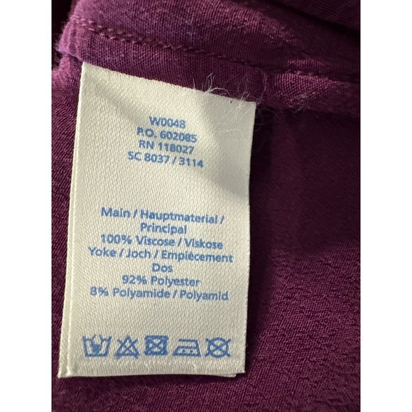 Boden women’s size 6 purple long sleeve polka dot yoke button front top - Picture 4 of 7